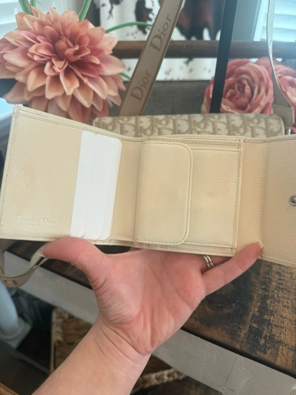 Dior Beige Trotter Floral-Embroidered Crossbody w/COA & Matching Wallet BOD1024 - Picture 12 of 16